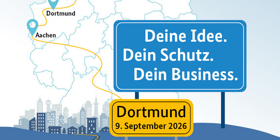 Eine Deutschlandkarte zeigt die Route der Tour