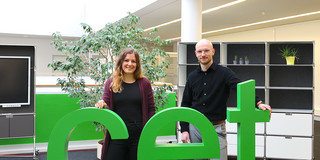 Die cetup.INNOLAB Programm-Manager*innen am CET Die Programm-Manager*innen des cetup.INNOLAB stehen im CommunitySpace des Centrum für Entrepreneurship & Transfer an der Technischen Universität Dortmund.