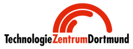 Schwarz-rotes Logo des TechnologieZentrums Dortmund