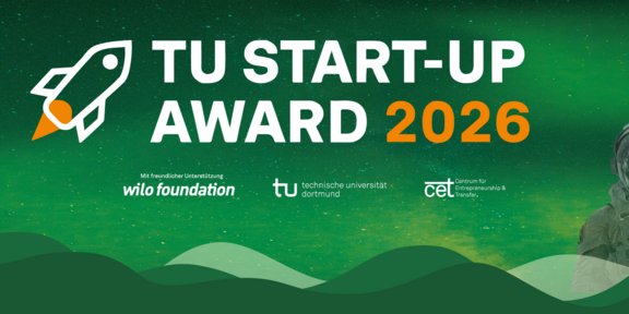 Banner mit Schriftzug TU Start-up Award